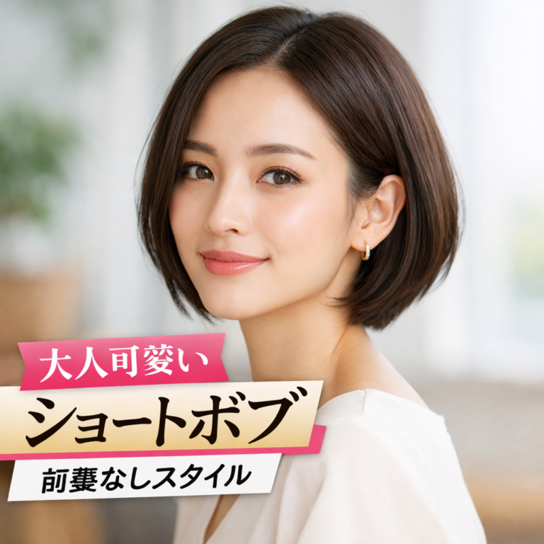 ショートボブ 前髪なし
