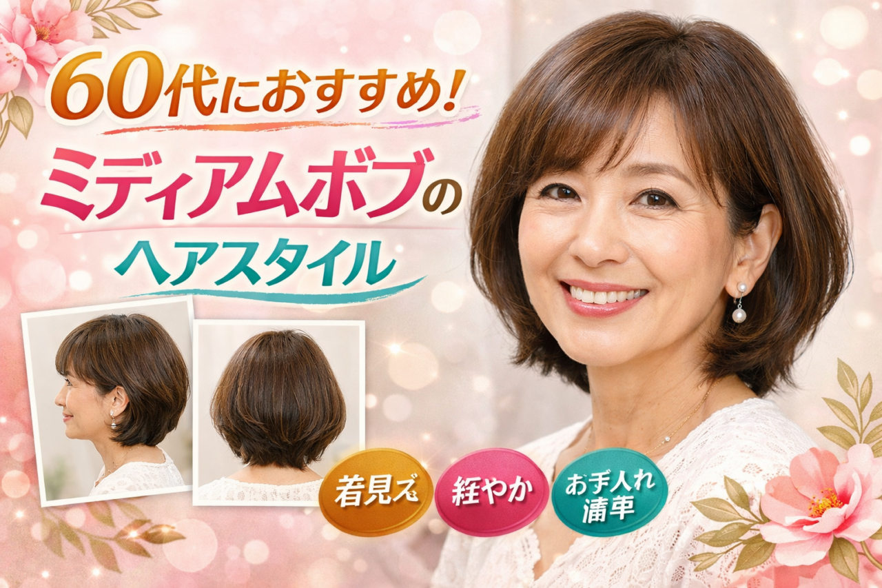60代 髪型 ミディアムボブ